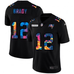 Tampa Bay Buccaneers #12 Tom Brady Men's Multi-Color Black 2020 NFL Crucial Catch Vapor Untouchable Limited Jersey