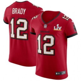 Tampa Bay Buccaneers #12 Tom Brady Men's Super Bowl LV Bound Red Vapor Elite Jersey