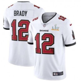Tampa Bay Buccaneers #12 Tom Brady Men's Super Bowl LV Bound White Vapor Limited Jersey