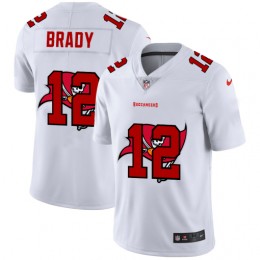 Tampa Bay Buccaneers #12 Tom Brady White Men's Team Logo Dual Overlap Limited NFL Jersey