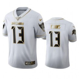 Tampa Bay Buccaneers #13 Mike Evans Men's White Golden Edition Vapor Limited NFL 100 Jersey