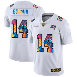 Tampa Bay Buccaneers #14 Chris Godwin Men's White Multi-Color 2020 NFL Crucial Catch Limited NFL Jersey