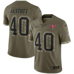 Tampa Bay Buccaneers #40 Mike Alstott Men's 2022 Salute To Service Limited Jersey – Olive