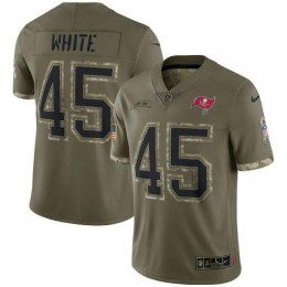 Tampa Bay Buccaneers #45 Devin White Men's 2022 Salute To Service Limited Jersey – Olive