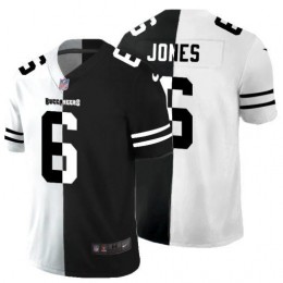 Tampa Bay Buccaneers #6 Julio Jones Men's Black V White Peace Split Vapor Untouchable Limited NFL Jersey
