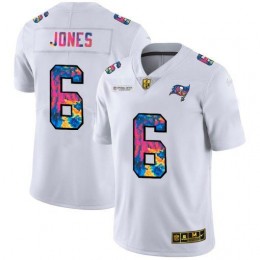 Tampa Bay Buccaneers #6 Julio Jones Men's White Multi-Color 2020 NFL Crucial Catch Limited NFL Jersey