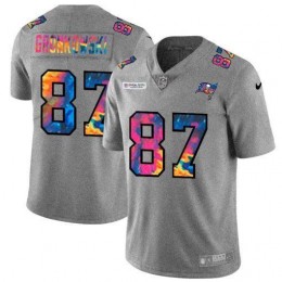 Tampa Bay Buccaneers #87 Rob Gronkowski Men's Multi-Color 2020 NFL Crucial Catch NFL Jersey Greyheather
