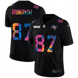 Tampa Bay Buccaneers #87 Rob Gronkowski Men's Multi-Color Black 2020 NFL Crucial Catch Vapor Untouchable Limited Jersey