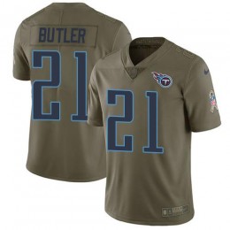 Tennessee Titans #21 Malcolm Butler Olive Men Stitched NFL Limited 2017 Salute to Service Jersey Men