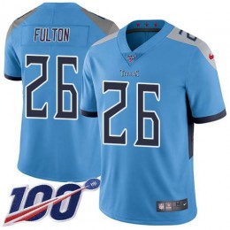 Tennessee Titans #26 Kristian Fulton Light Blue Alternate Men Stitched NFL 100th Season Vapor Untouchable Limited Jersey Men
