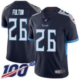 Tennessee Titans #26 Kristian Fulton Navy Blue Team Color Men Stitched NFL 100th Season Vapor Untouchable Limited Jersey Men