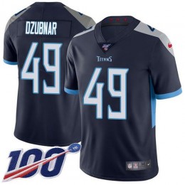 Tennessee Titans #49 Nick Dzubnar Navy Blue Team Color Men Stitched NFL 100th Season Vapor Untouchable Limited Jersey Men