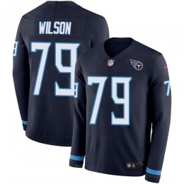 Tennessee Titans #79 Isaiah Wilson Navy Blue Team Color Men Stitched NFL Limited Therma Long Sleeve Jersey Men