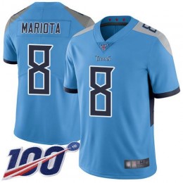 Tennessee Titans #8 Marcus Mariota Light Blue Alternate Men Stitched NFL 100th Season Vapor Limited Jersey Men