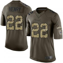 Titans #22 Derrick Henry Green Men Stitched NFL Limited 2015 Salute To Service Jersey