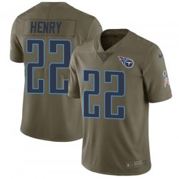 Titans #22 Derrick Henry Olive Men Stitched NFL Limited 2017 Salute To Service Jersey