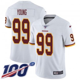 Commanders #99 Chase Young White Men Stitched NFL 100th Season Vapor Untouchable Limited Jersey