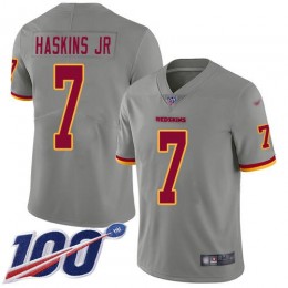 Washington Commanders #7 Dwayne Haskins Jr Gray Men Stitched NFL Limited Inverted Legend 100th Season Jersey Men