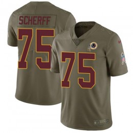 Washington Commanders #75 Brandon Scherff Olive Men Stitched NFL Limited 2017 Salute to Service Jersey Men
