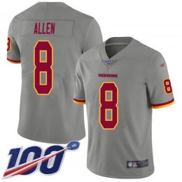Washington Commanders #8 Kyle Allen Gray Men Stitched NFL Limited Inverted Legend 100th Season Jersey Men