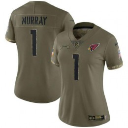 Arizona Cardinals #1 Kyler Murray Women's 2022 Salute To Service Limited Jersey-Olive