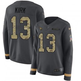 Arizona Cardinals #13 Christian Kirk Anthracite Salute to Service Women's Stitched NFL Limited Therma Long Sleeve Jersey