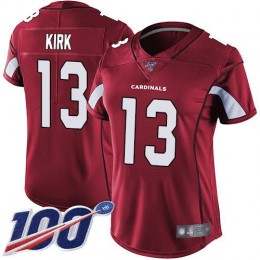 Arizona Cardinals #13 Christian Kirk Red Team Color Women's Stitched NFL 100th Season Vapor Limited Jersey