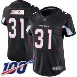 Arizona Cardinals #31 David Johnson Black Alternate Women's Stitched NFL 100th Season Vapor Limited Jersey