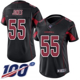 Arizona Cardinals #55 Chandler Jones Black Women's Stitched NFL Limited Rush 100th Season Jersey