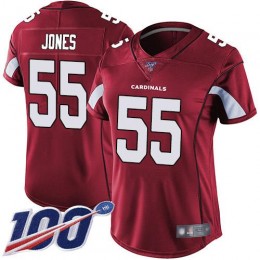 Arizona Cardinals #55 Chandler Jones Red Team Color Women's Stitched NFL 100th Season Vapor Limited Jersey