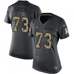 Arizona Cardinals #73 Max Garcia Black Women's Stitched NFL Limited 2016 Salute to Service Jersey