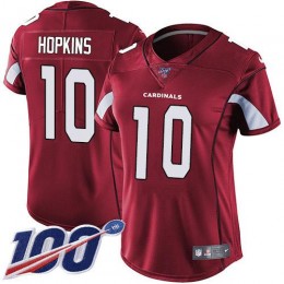 Cardinals #10 DeAndre Hopkins Red Team Color Women's Stitched NFL 100th Season Vapor Untouchable Limited Jersey