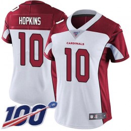 Cardinals #10 DeAndre Hopkins White Women's Stitched NFL 100th Season Vapor Untouchable Limited Jersey