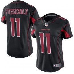Cardinals #11 Larry Fitzgerald Black Women's Stitched NFL Limited Rush Jersey