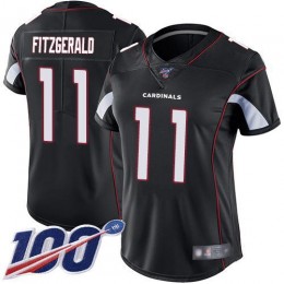 Cardinals #11 Larry Fitzgerald Black Alternate Women's Stitched NFL 100th Season Vapor Limited Jersey