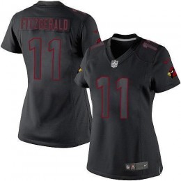 Cardinals #11 Larry Fitzgerald Black Impact Women's Stitched NFL Limited Jersey