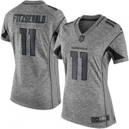 Cardinals #11 Larry Fitzgerald Gray Women's Stitched NFL Limited Gridiron Gray Jersey