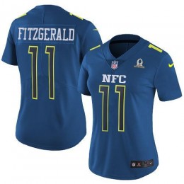 Cardinals #11 Larry Fitzgerald Navy Women's Stitched NFL Limited NFC 2017 Pro Bowl Jersey