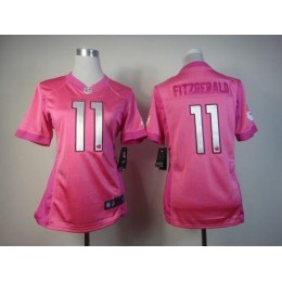 Cardinals #11 Larry Fitzgerald Pink Women's Be Luv'd Stitched NFL Elite Jersey