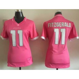 Cardinals #11 Larry Fitzgerald Pink Women's Stitched NFL Elite Bubble Gum Jersey