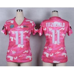 Cardinals #11 Larry Fitzgerald Pink Women's Stitched NFL Elite Camo Fashion Jersey
