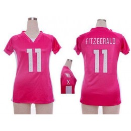 Cardinals #11 Larry Fitzgerald Pink Draft Him Name & Number Top Women's Stitched NFL Elite Jersey