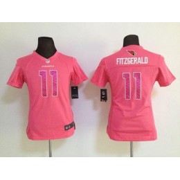 Cardinals #11 Larry Fitzgerald Pink Sweetheart Women's Stitched NFL Elite Jersey