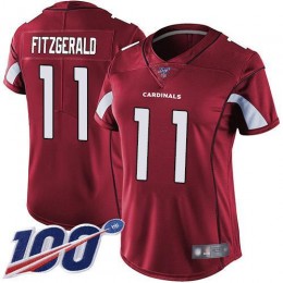 Cardinals #11 Larry Fitzgerald Red Team Color Women's Stitched NFL 100th Season Vapor Limited Jersey
