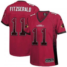 Cardinals #11 Larry Fitzgerald Red Team Color Women's Stitched NFL Elite Drift Fashion Jersey