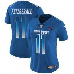Cardinals #11 Larry Fitzgerald Royal Women's Stitched NFL Limited NFC 2018 Pro Bowl Jersey