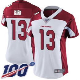 Cardinals #13 Christian Kirk White Women's Stitched NFL 100th Season Vapor Limited Jersey