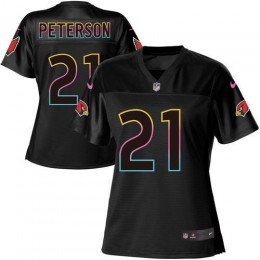 Cardinals #21 Patrick Peterson Black Women's NFL Fashion Game Jersey