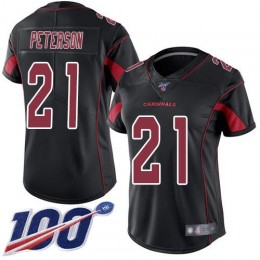 Cardinals #21 Patrick Peterson Black Women's Stitched NFL Limited Rush 100th Season Jersey