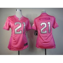 Cardinals #21 Patrick Peterson Pink Women's Be Luv'd Stitched NFL Elite Jersey